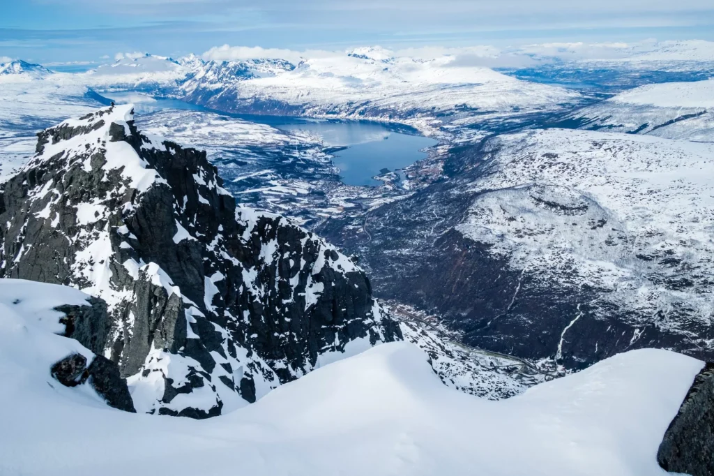 winter mountain landscape in narvik, norway